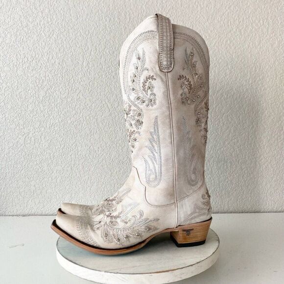 NEW Lane Santorini Womens Cowboy Boots 10.5 Leather Western Wedding 15" Tall - Picture 4 of 11